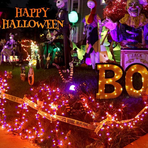 4 Pack 180FT Halloween Solar Lights Outdoor Waterproof, 320LED Orange and Purple Solar String Lights Green Wire 8 Modes, Solar Fairy Twinkle Lights for Halloween Tree Garden Horror Party Decorations