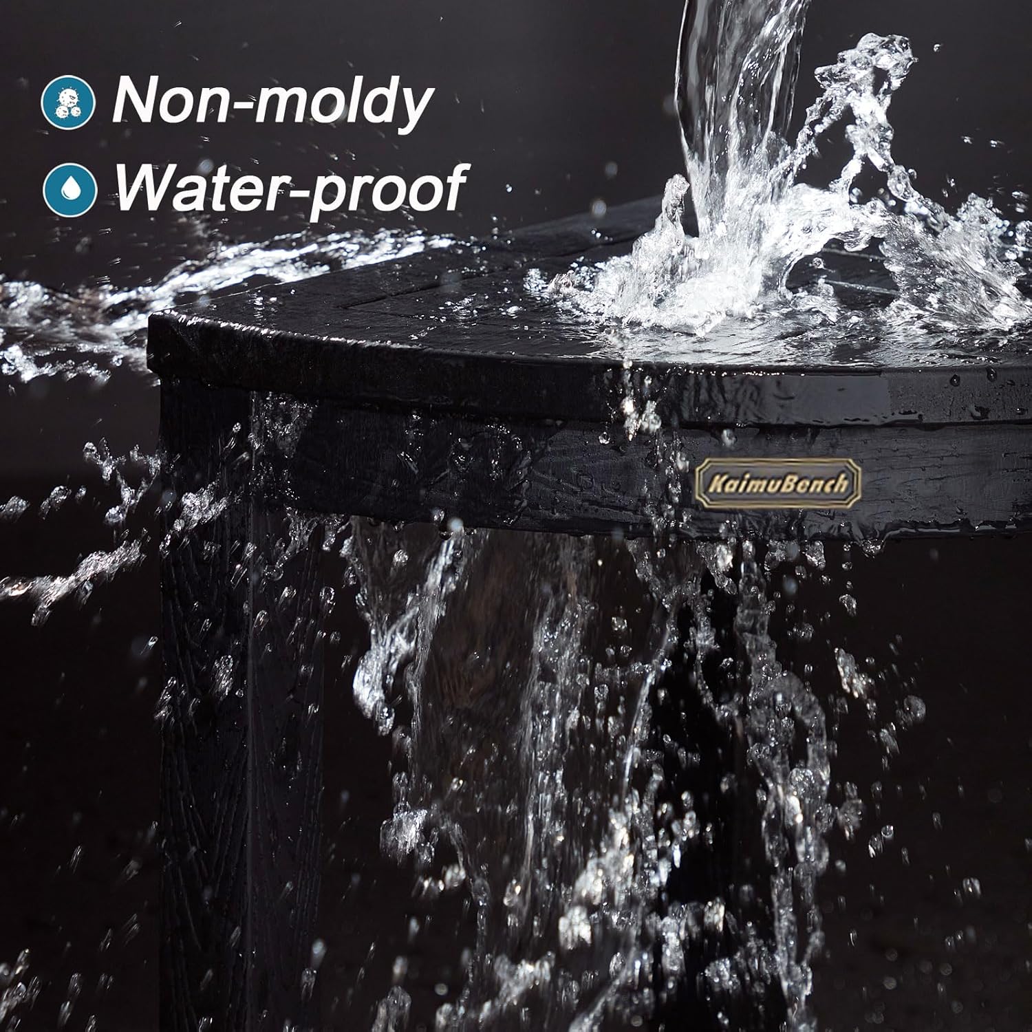 Skiennix Shower Bench - Durable Poly Lumber Corner Stool | Non-Slip Bathroom Seat for Shaving Legs - Black