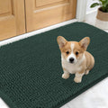 OLANLY Dog Door Mat - Absorbent Non-Slip Washable Doormat for Muddy Paws | 24x16 Blackish Green