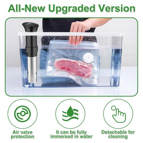 FIRAWER Reusable Vacuum Sealer Bags - BPA-Free, Leakproof Food Storage Bags for Sous Vide, Freezer & Meal Prep | Compatible with Most Vacuum Sealers (8.5 * 8.5in Bags 12Pcs)