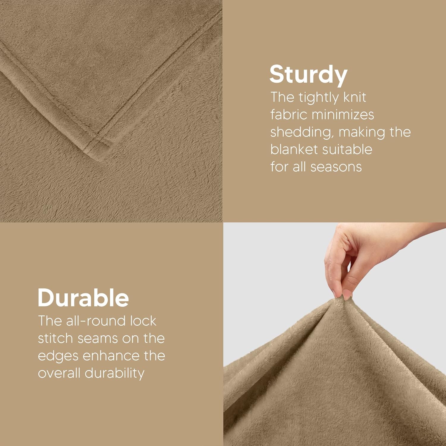 Utopia Bedding Fleece Blanket - King Size Luxury Soft Microfiber in Camel | 300GSM Anti-Static (90x102 Inch)