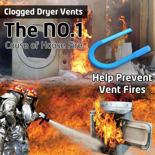 PetOde Dryer Vent Cleaner Kit, Flexible Dryer Lint Vacuum Attachment Compatible with Most Vacuum Cleaner, Blue