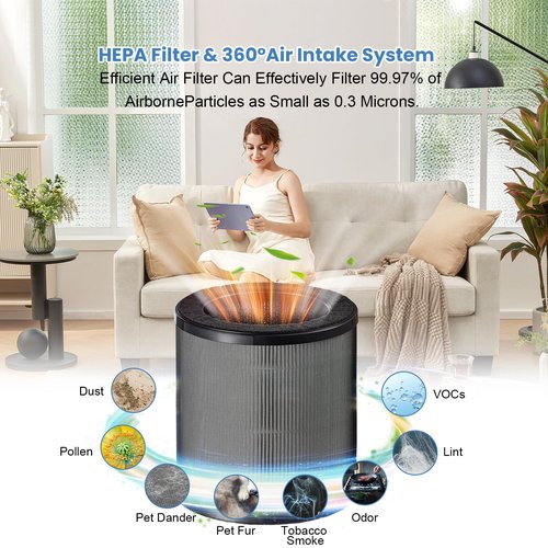 Airmega 50 Filter Replacement Compatible with Coway Airmega 50 Air Purifier, 3-IN-1 Hepa Filter, Deodorization Filter with Activated Carbon (2PCS)