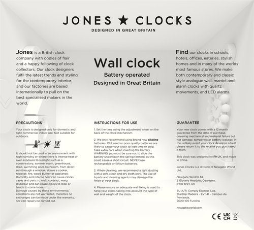JONES CLOCKS® Movie Wall Clock | Rectangular Retro Clock | 10 inch | Dark Green | Cool mid-Century Designer Look for Kitchen, Living Room or Office