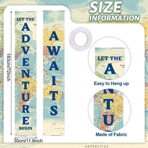 20 Pcs Globe Map Classroom Decorations Travel Party Decors Back to School Hanging Paper Lantern Fans Adventure Awaits Bulletin Board Around The World Party Decorations for Classroom Earth Day Birthday