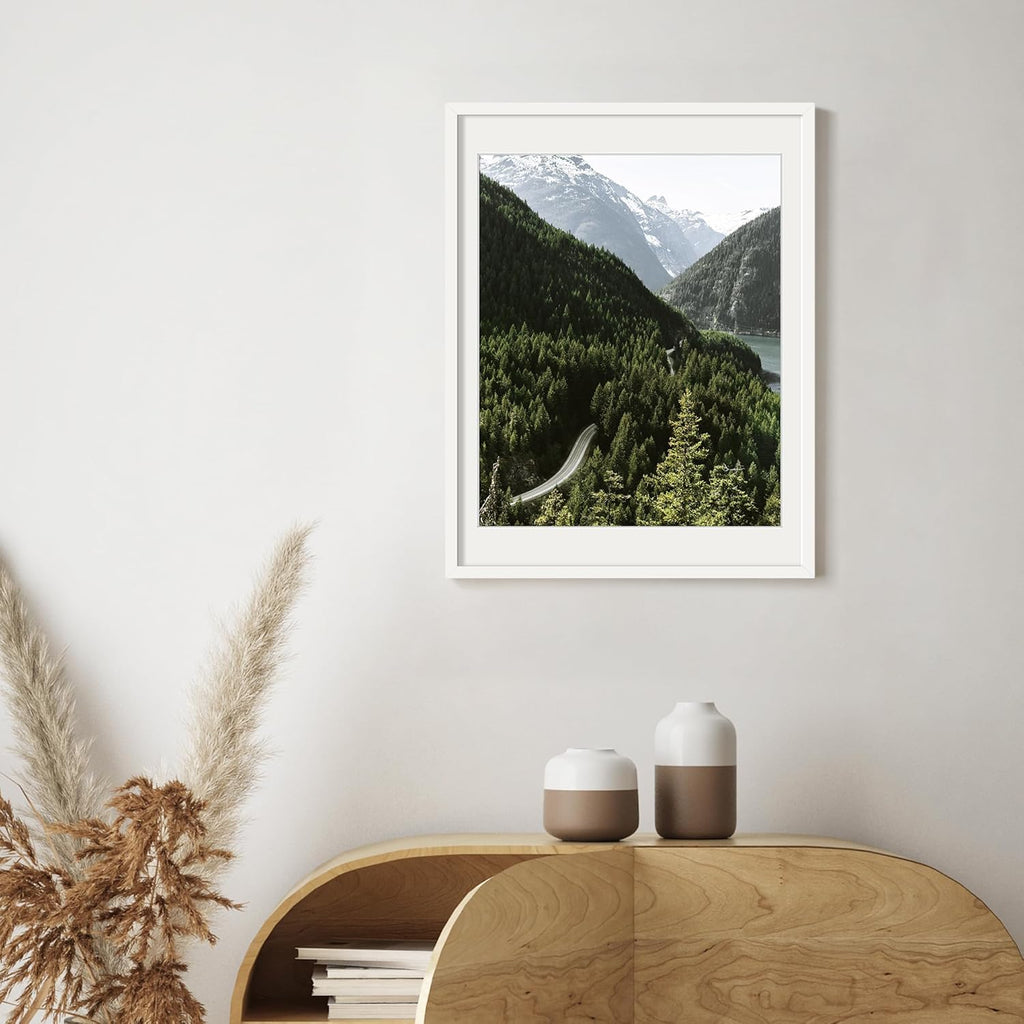 Upsimples 18x24 Picture Frame - Versatile Display for 16x20 with Mat or 18x24 Without - White, 1 Pack