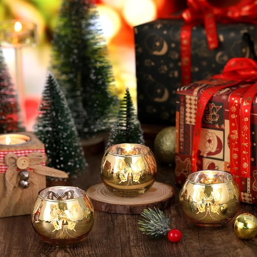 Gold Votive Candle Holders Set - 12 PCS Decorative Tea Light Holders with Butterfly Pattern for Events & Holidays