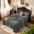 LBRO2M 100% Cotton Queen Sheet Set - 1000 Thread Count, Deep Pocket, Soft Dark Grey Bedding | 4 Pieces