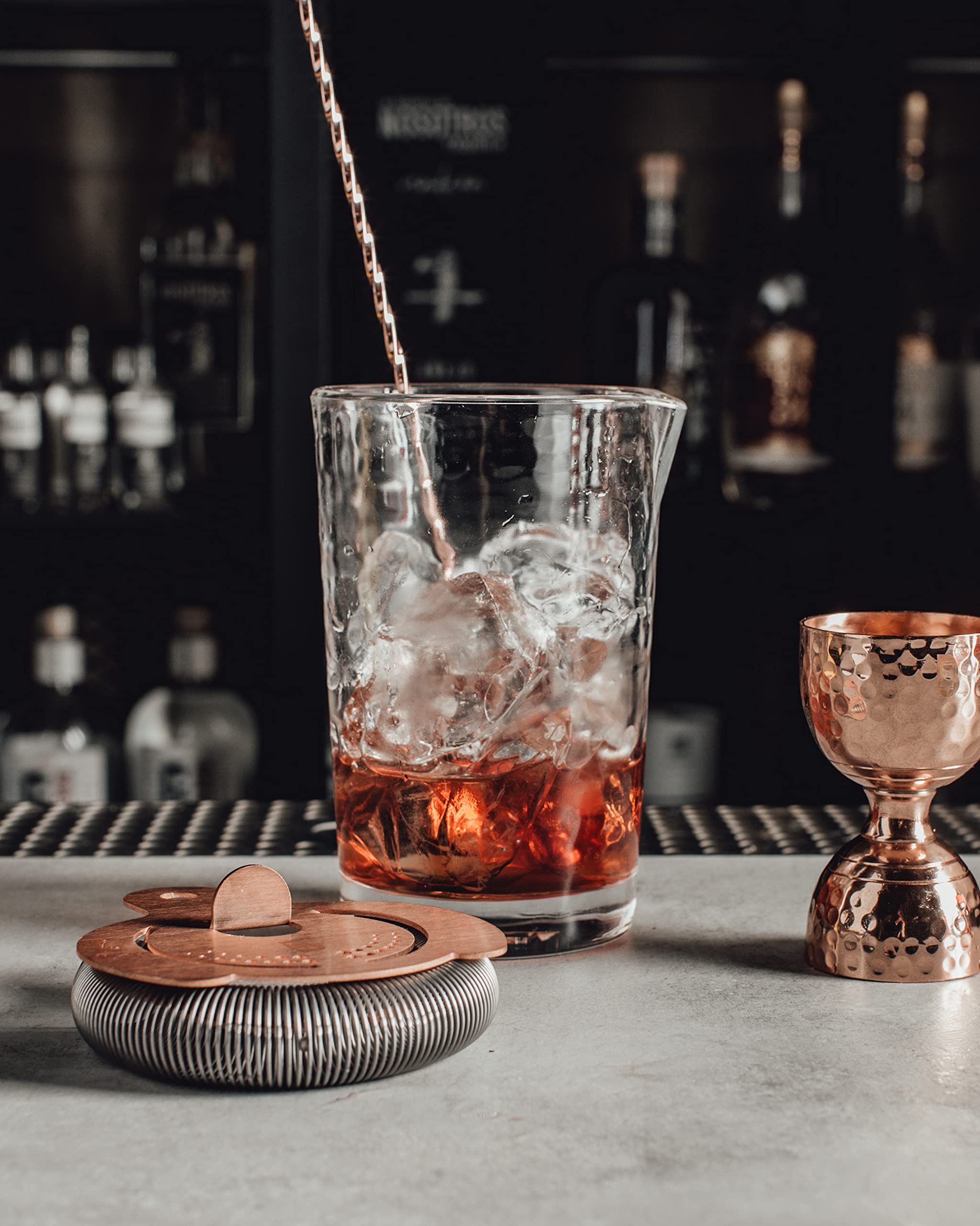 The Flagship Cocktail Mixing Glass | Professional Bar Tools & Barware for Bartending & Mixology | Bartender Mixing Pitcher | Cocktail Beaker for Drink Mixing