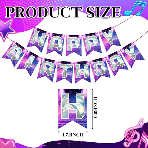 Hahafelt Kpop Theme Birthday Decorations, Happy Birthday Banner Anime Themes Korean Kpop Theme Party Supplies for Fan Meeting, Party (Stage)