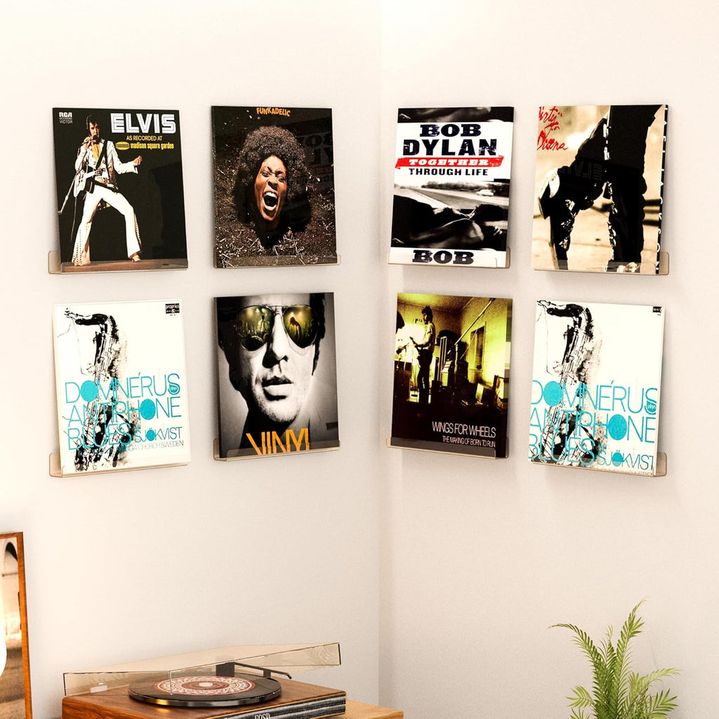 Upsimples Vinyl Record Wall Mount Shelves - 12" Clear Acrylic Album Holder for Stylish Display & Storage | Kids Bookshelf, Magazine Rack, Picture Ledge