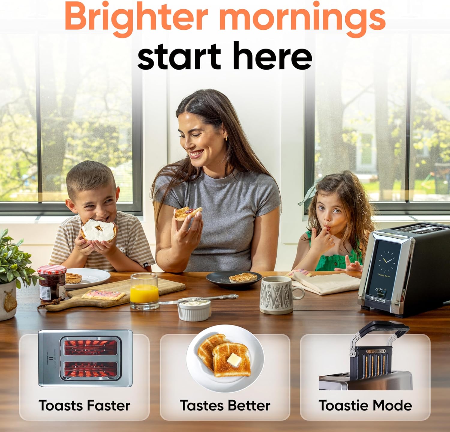 Revolution R180 Connect Touchscreen Smart Toaster - 6 Bread Types, 7 Browning Levels & Toastie Press | Stainless Steel, 2-Slice