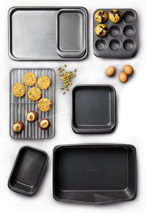 KitchenCraft | Smart Space Non-Stick Carbon Steel Bakeware Set - 7 Piece Stackable Set