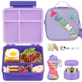 Bento Lunch Box with 10oz Soup Thermo for Kids Insulated Lunch Bag & Foldable Silicone Cup Food Leak Proof Food Container with 5 Compartment for Kid to Shool Travel