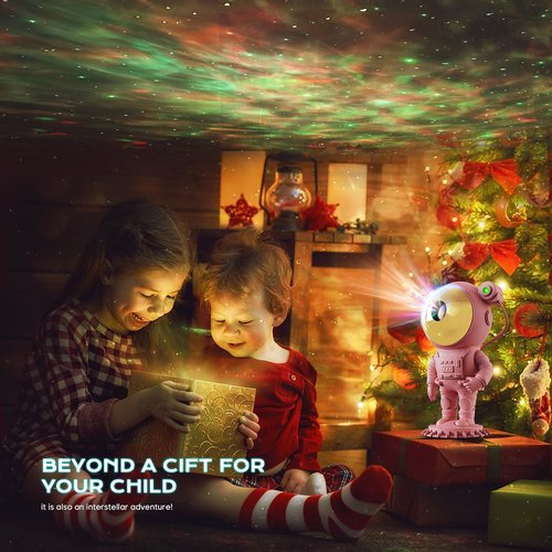 Astronaut Galaxy Starry Sky Projector, Night Light with Remote Control & Timer, Gift (Pink)