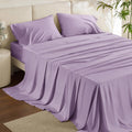 Bedsure King Size Cooling Sheets Set - Breathable & Soft Rayon from Bamboo, Deep Pocket, Lilac