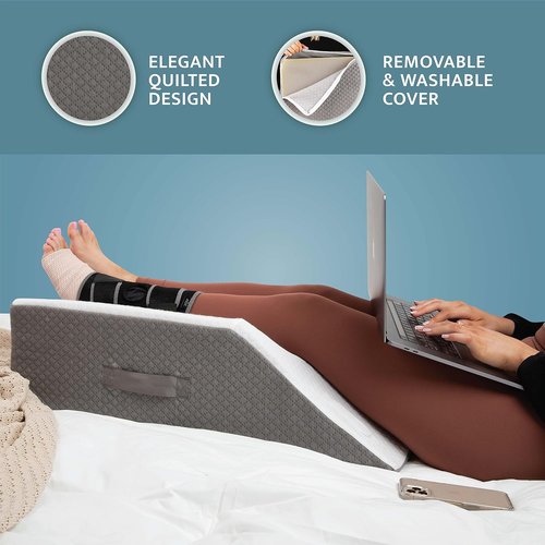 Kolbs Double Leg Elevation Pillow - Post Surgery Comfort with Stylish Jacquard Cover