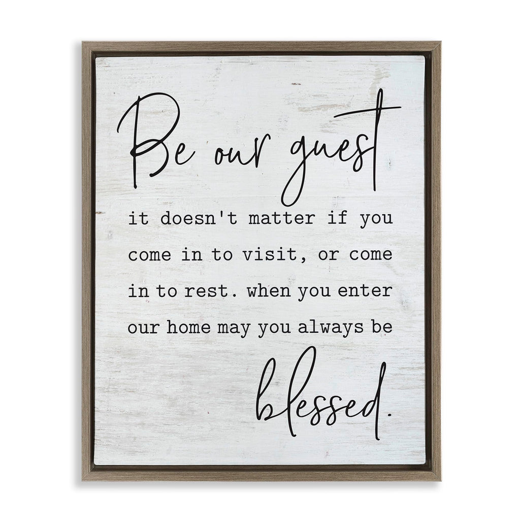 Stupell Industries Be Our Guest Home Family Inspirational Word On Wood Texture Design, Design by Lettered and Lined