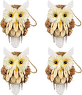 Woodland Christmas Ornaments by [Brand Name] - Handmade Rustic Owl Decorations | 4-Piece Set