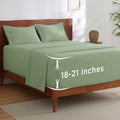 Bedsure Deep Pocket Queen Sheets Set - Soft & Cooling 4-Piece Bed Sheets for 21-Inch Mattresses | Light Green