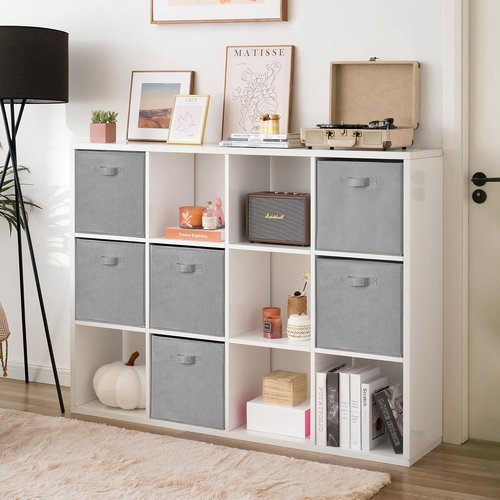 GRANNY SAYS Cube Storage Bins - 13x13 Fabric Storage Cubes for Organized Shelving | Gray, 6-Pack