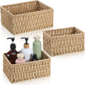 Skiennix Wicker Baskets - Hand-Woven Organizing Baskets for Bathroom | 3 Pack Toilet Paper Storage
