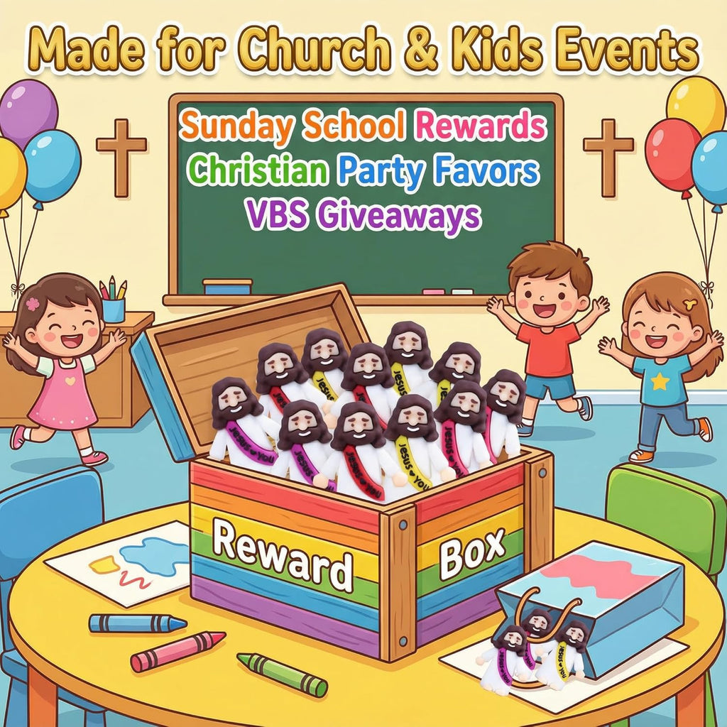 Skiennix Mini Jesus Figurines - 200PCS Bulk Religious Toys for Easter Egg Stuffers & Gifts - Bright Colors
