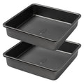 Tiawudi Square Cake Pan, Nonstick Baking Pan for Bread or Brownie, 9x9 Inch Bakeware with Diamond Texture Pattern, Set of 2