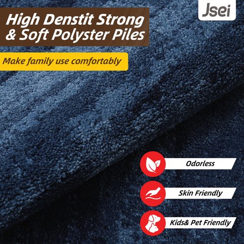 JSEI Dirt Trapper Door Mat 32"x48", Non-Slip Doormats Washable Entryway Mat, Welcome Floor Mat Absorbent Low Profile Dog Door Mats for Front Back Door, Wet Shoes & Paws, Blue