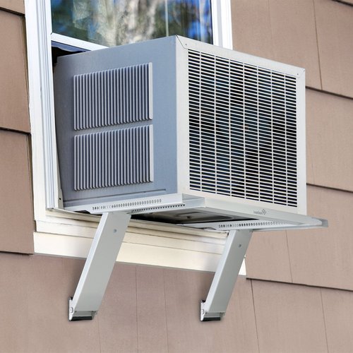 Ivation Air Conditioner Support Bracket, No Tools or Drilling Required - Easy to Install Window AC Mount - Heavy Duty Steel, Holds Up to 200lbs - Fits Single Or Double Hung Windows 19.25H by 17.25L