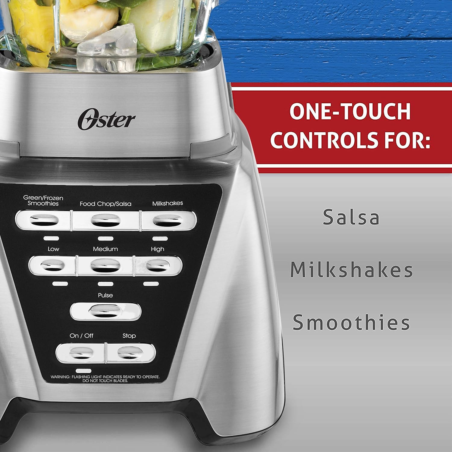Oster Pro 1200 Blender - 7-Speed Smoothie Maker with Glass Jar & 24oz To-Go Cup, Brushed Nickel