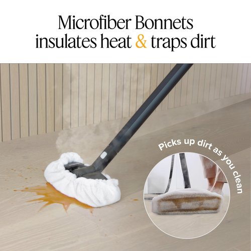 Dupray Large Rectangle Bonnets – Reusable Microfiber Steam Cleaner Pads, Heavy-Duty Steam Mop Accessories for Deep Cleaning Floors, Tiles, Grout, Walls, Kitchen Surfaces – Pack of 5
