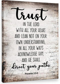 PHAMTE Christian Wall Art - Proverbs 3:5-6 Bible Scripture Print | Framed Canvas Decor (11x14)