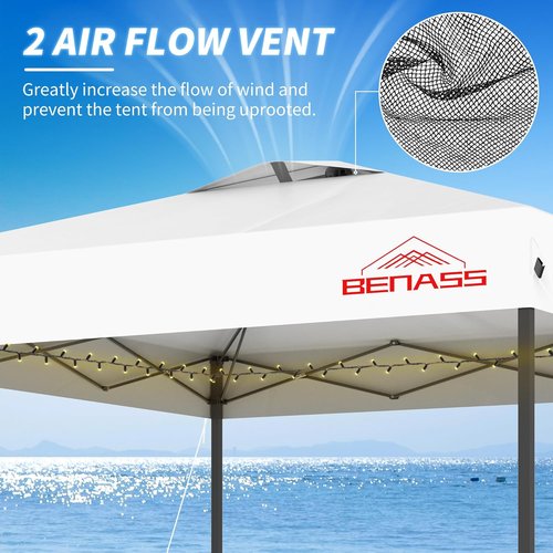 10x10 Pop Up Canopy Tent by [Brand Name] - Heavy Duty Event Tent with Sidewalls | Easy One-Person Setup in White