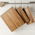 Sango Acacia Cutting Board Set - 3-Piece Wood Chopping Boards with Juice Grooves & Hanging Holes | Stackable, Reversible, Non-Toxic Design for Kitchen