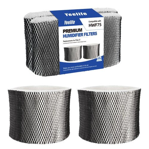 Yeelife HWF75 Humidifier Filter Replacements for Holmes HWF75CS, HWF75PDQ-U, Filter D, Sunbeam Cool Mist Humidifier Filter SCM3501, SCM3502, SCM3656, SCM3657, SCM3609P (2pack)