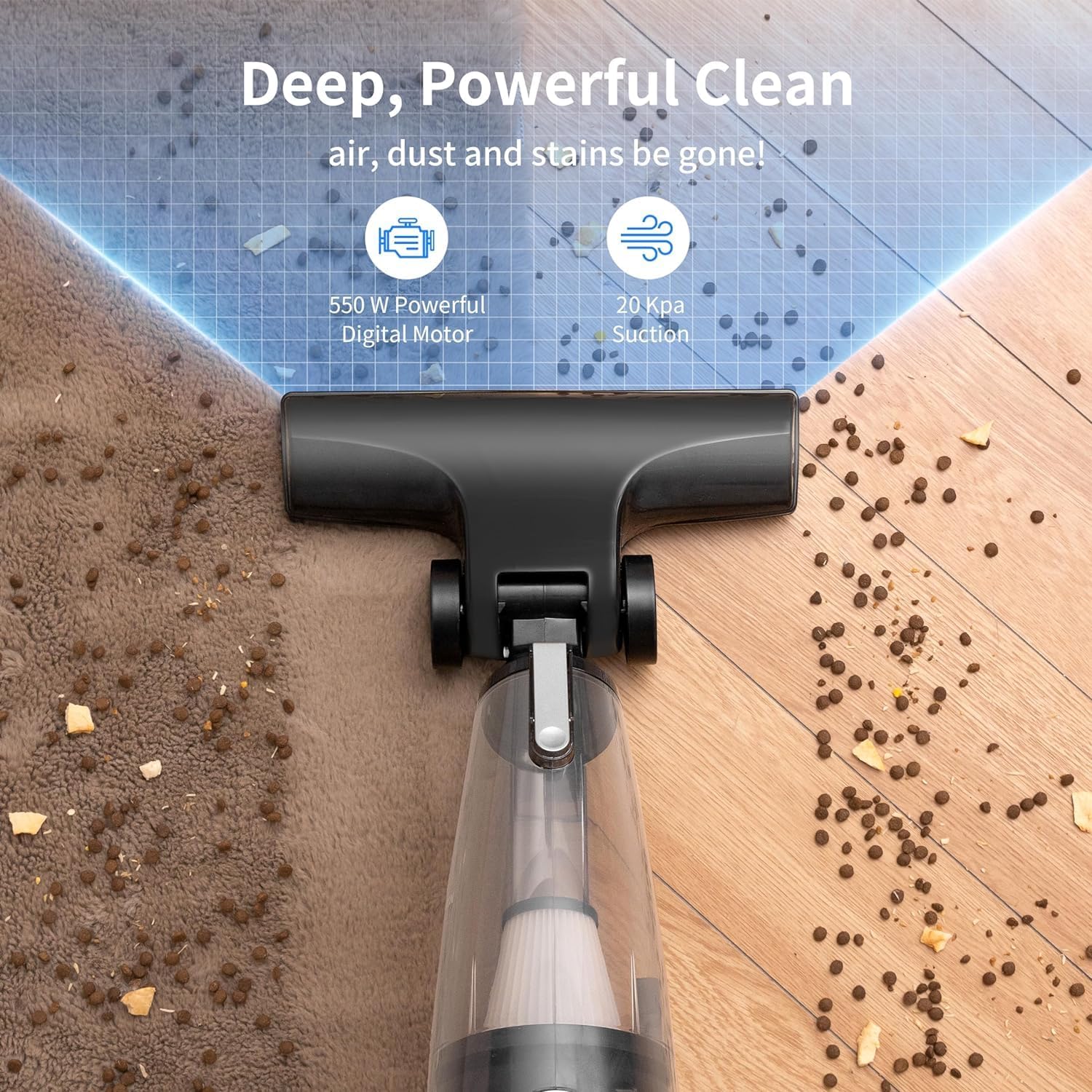 Skiennix Corded Stick Vacuum Cleaner - 20Kpa Powerful Suction | 16Ft Cord, 2-in-1 Handheld for Pet Hair & Hardwood Floors
