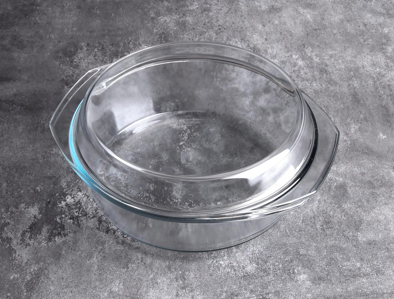 Skiennix Round Tempered Glass Casserole Dish - 3QT Oven, Freezer & Dishwasher Safe with Lid