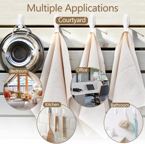 Medium Utility Hooks by [Brand Name] - 6 Pack, Damage-Free Removable Wall Hooks for Heavy-Duty Hanging