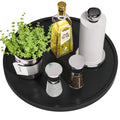 Lazy Susan Organizer, 13.2 Inch Non-Skid Bamboo Lazy Susan for Kitchen Table cabinets Closets and Kitchen Islands, Wood Turntable for Kitchen Countertop Organizer Black