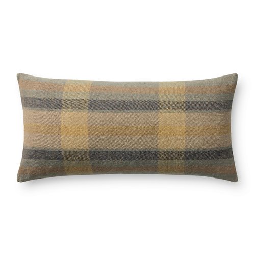 Loloi Chris Loves Julia Andi Collection PCJ0034 Yellow/Blue 12'' x 27'' Cover Only Pillow