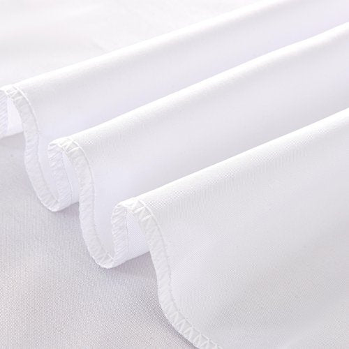 ZarzaaSik 10-Pack 90x156 inch White Table Cloths, Solid Stain and Wrinkle Resistant Oblong Tablecloth, Premium Plain Weave Polyester Fabric Rectangle Table Linen Covers for Hotel, Banquet