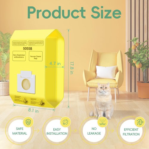 30 Pack Vacuum Cleaner Bags Fit for Kenmore Canister Type C/Q 5055 50555 50557 50558 and Pana·sonic Type C-5 C-18, 200 Series, 400 Series, 600 Series, 700 Series, 800 Series Vacuum By Improvedhand