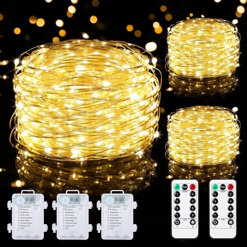 Mlambert Fairy Lights - 33FT Battery Operated with Remote & Timer | Waterproof 100 LEDs for Indoor & Outdoor Decor