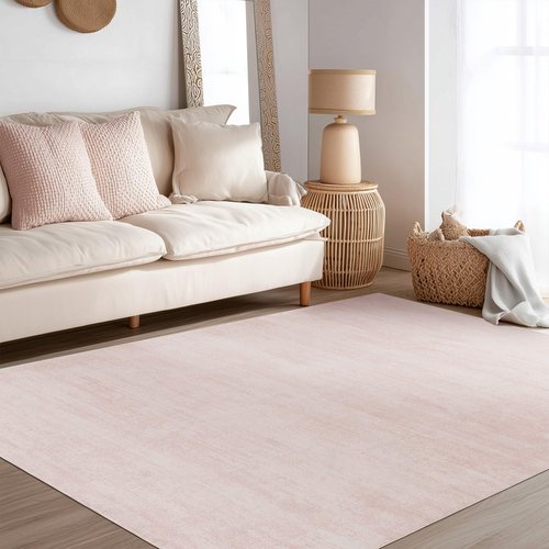 BILEEHOME Light Pink Rug 5x7 for Nursery Bedroom,Abstract Cute Modern Washable Boho Area Rugs for Girls Room,Blush