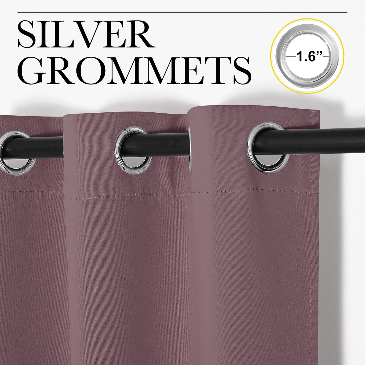 NICETOWN Room Darkening Curtains - Thermal Insulated Grommet Drapes | Set of 2, 42" x 68" for Kitchen & Bedroom
