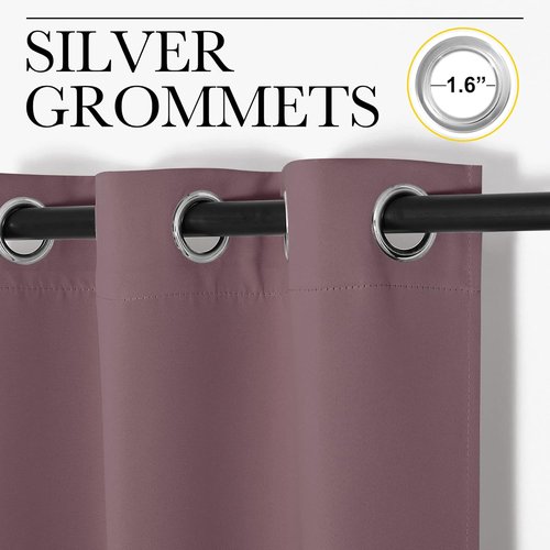 NICETOWN Blackout Curtain Panels - Thermal Insulated Draperies in Dry Rose | 34 x 72 Inches, 1 Pair