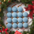 Brightown Light Blue Velvet Christmas Balls - 15 Pcs 3.15 Inch Ornaments for Tree Decor | Holiday Wedding Party