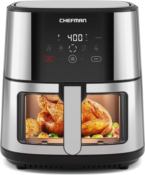 CHEFMAN Easy-View Air Fryer - 8 Qt Family Size with One-Touch Digital Control & Viewing Window