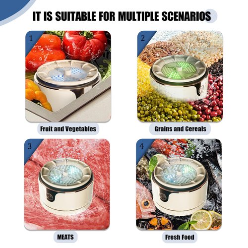Fruit and Vegetable Washing Machine, Upgrade Titanium Electrolysis Purification Fruit Cleaner Device Waterproof Fruit and Vegetable Purifier Clean Fresh Produce in Water (Cream Color)